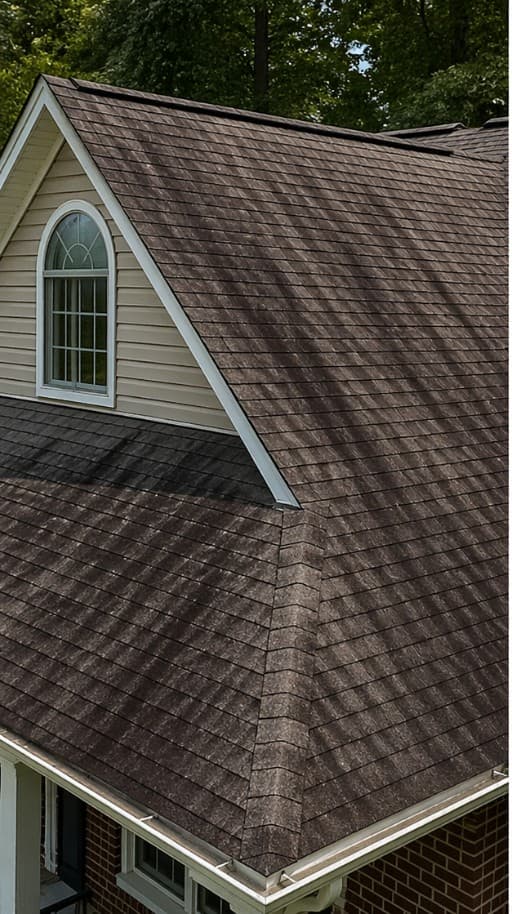 Asphalt Shingle Roof Cleaning — before
